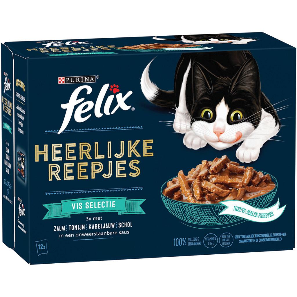 Felix Heerlijke Reepjes Selectie 12 x 80 gr | Dierenwereld XL