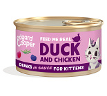 Edgard & Cooper kattenvoer Kitten Eend & Kip Chunks 85 gr