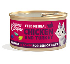 Edgard & Cooper kattenvoer Senior Kip & Kalkoen Chunks 85 gr