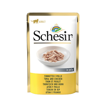 Schesir Kattenvoer Tonijn/Kip Gelei 85 gr