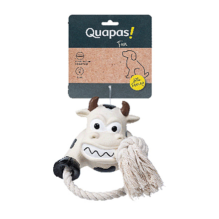 Quapas! Hondenspeelgoed Fun Cow with Rope
