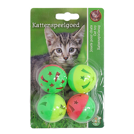 Kattenspeelgoed Sterrenbal met Bel Assorti 4 st