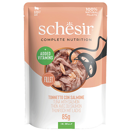 Schesir Kattenvoer Complete Tonijn & Zalm Gelei 85 gr