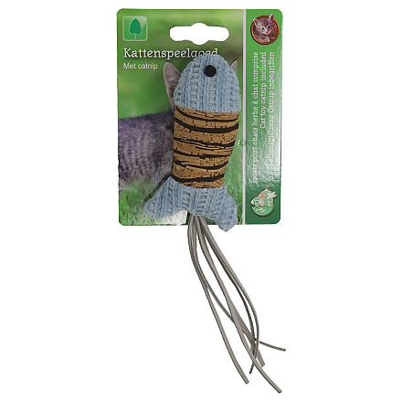 Kattenspeelgoed Kurkvis met Sluierstaart en Catnip Blauw