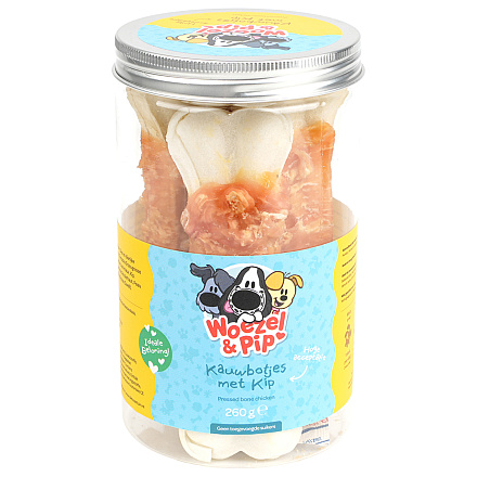 Woezel & Pip Geperste Botten met Kip 13 cm 260 gr