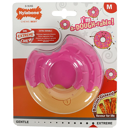 Nylabone Extreme Chew Donut Glaze Bacon M