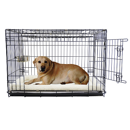 Hondenbench Premium met Deur en Schuifdeur Zwart