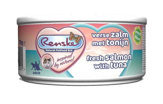 Renske kattenvoer Vers Vlees maaltijd Tonijn met Zalm 70 gr