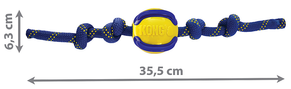 Kong Jaxx Brights Ball met Touw Assorti M
